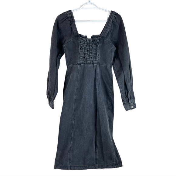 NEW Future Collective Puff Sleeve Denim Dress - Picture 7 of 7